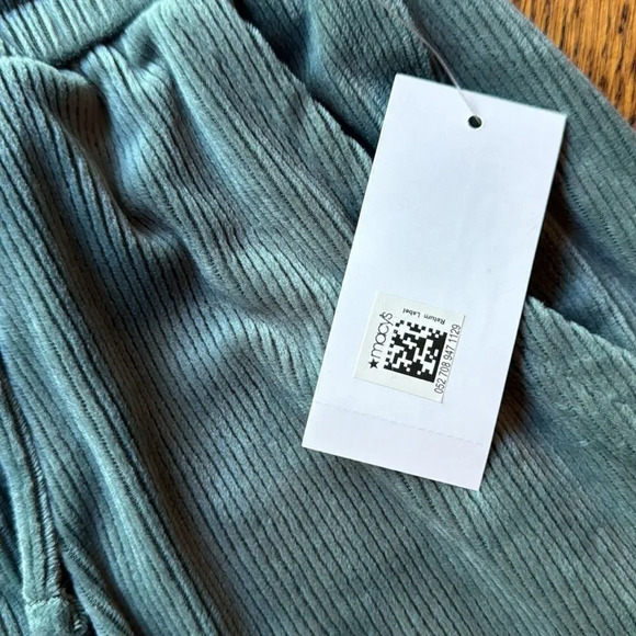 Hippie Rose skinny teal ribbed super soft, stretchy elastic waist boucle joggers - Picture 3 of 6